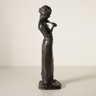 Girl with Braid by Paul Troubetzkoy Bronze Sculpture 20th Century