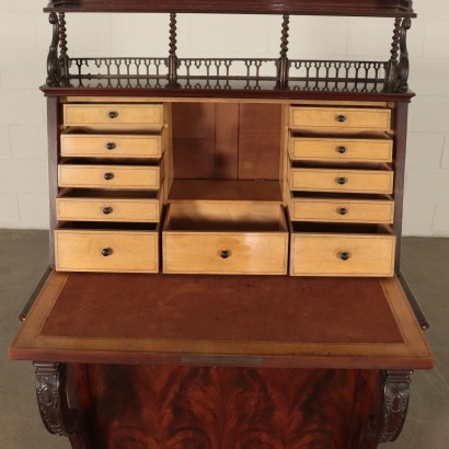 Writing Desk with Drop Leaf Maple Mahogany France Mid 1800s