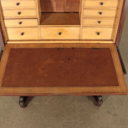 Writing Desk with Drop Leaf Maple Mahogany France Mid 1800s