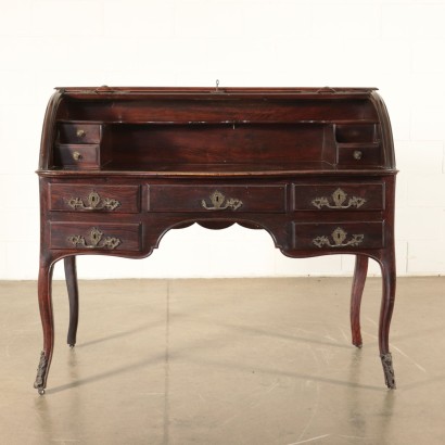 Louis XV Desk with Rolling Shutter Walnut Mid 18th Century