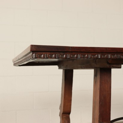 Refectory Table Walnut Iron Italy 20th Century