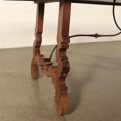 Refectory Table Walnut Iron Italy 20th Century