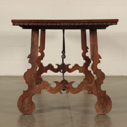 Refectory Table Walnut Iron Italy 20th Century