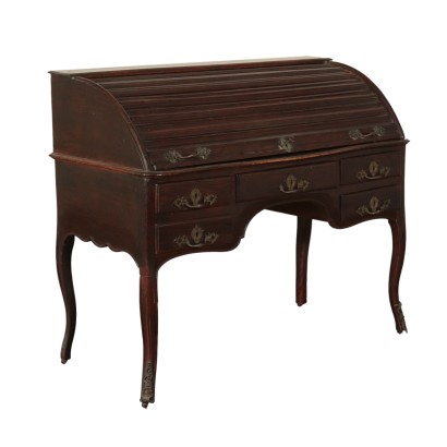 Louis XV Desk with Rolling Shutter Walnut Mid 18th Century