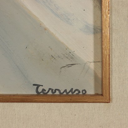 Figures de Saverio Terruso Huile sur Panneau 1975
