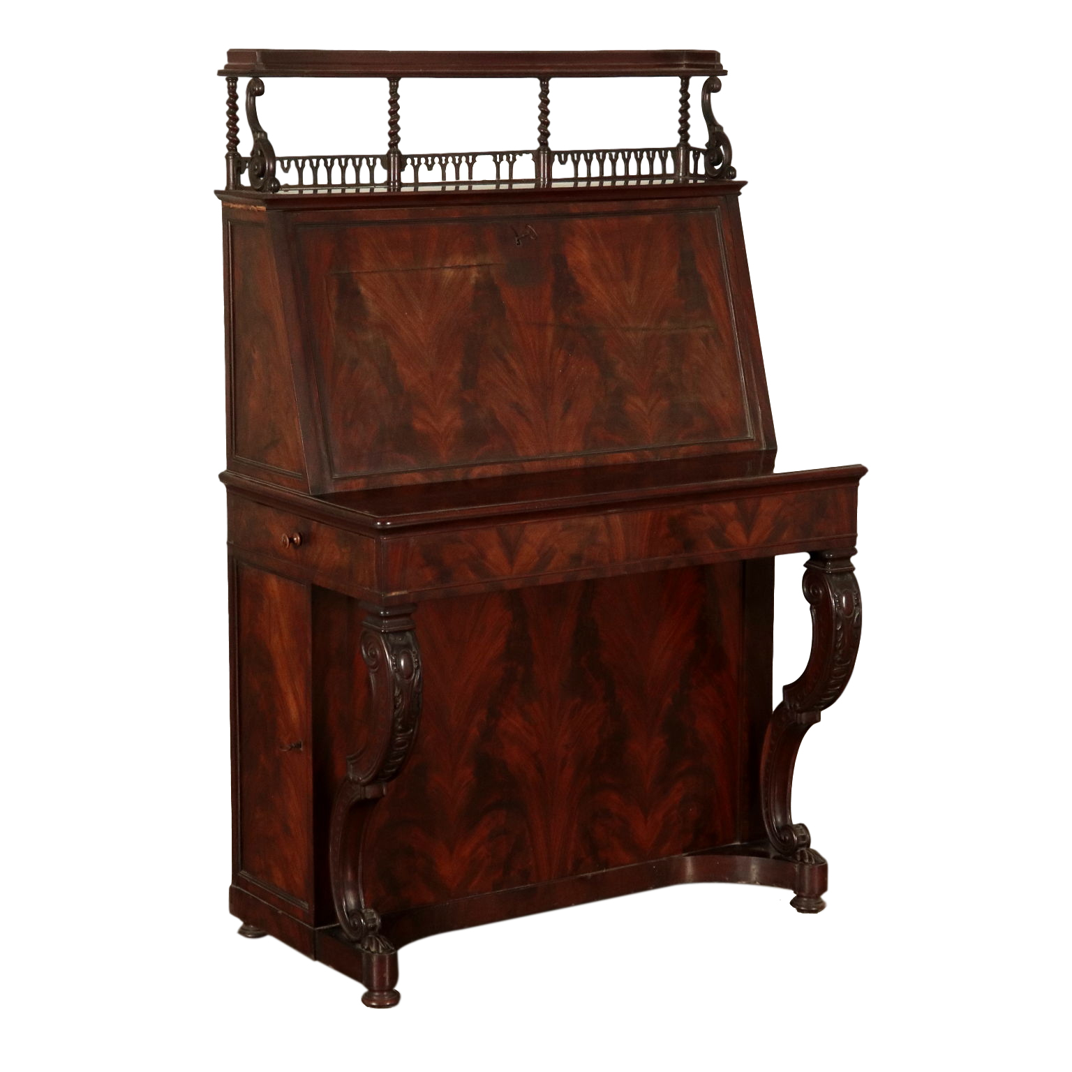 Writing Desk With Drop Leaf Maple Mahogany France Mid 1800s
