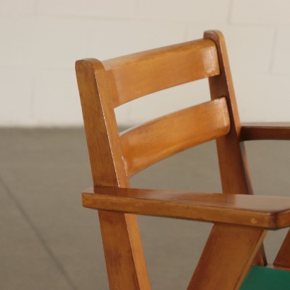 Vier Stühle aus Buchenholz Vintage Italien 50er Jahre