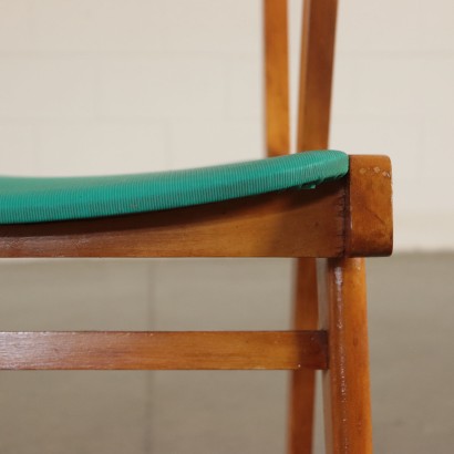Vier Stühle aus Buchenholz Vintage Italien 50er Jahre