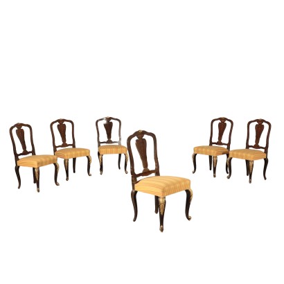 Set of Chairs Maple Mahogany Italy 20th Century