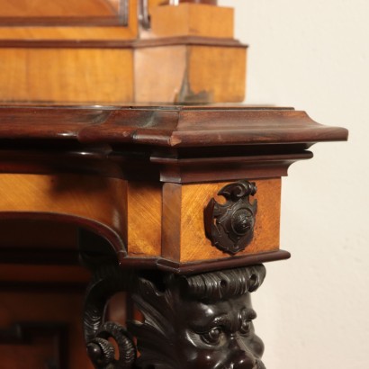 Console Table with Mirror Mahogany Italy 19th Century