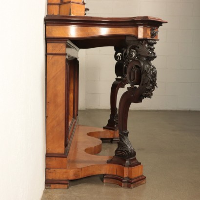 Console Table with Mirror Mahogany Italy 19th Century