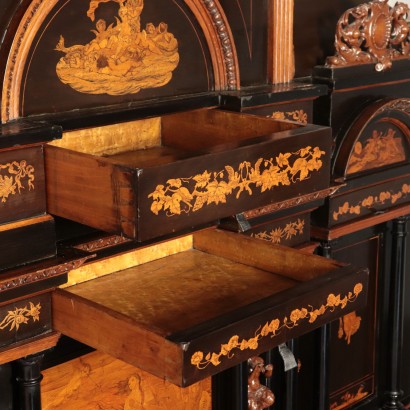 Impressive Cabinet with Inlays Ebony Italy 19th Century