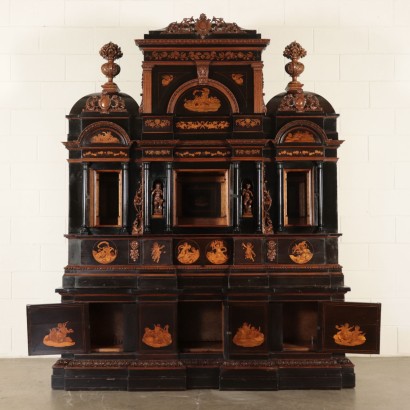 Impressive Cabinet with Inlays Ebony Italy 19th Century