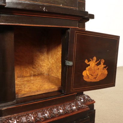 Impressive Cabinet with Inlays Ebony Italy 19th Century