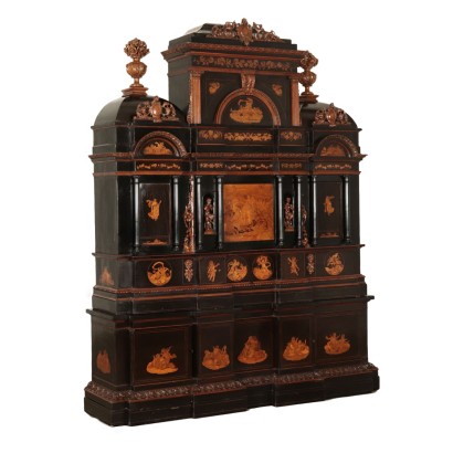 Impressive Cabinet with Inlays Ebony Italy 19th Century