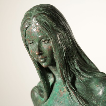 Bronzeskulptur Weiblicher Akt von Ettore Cedraschi 20. Jahrhundert