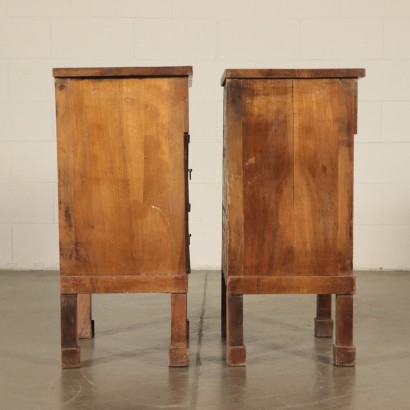 Pair of Walnut Nightstands Italy 19th Century