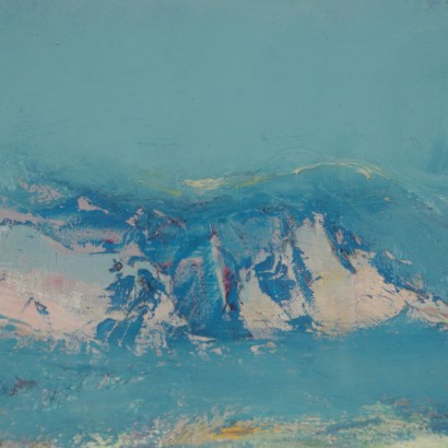 Paysage de Gino Moro Huile sur Toile 1968