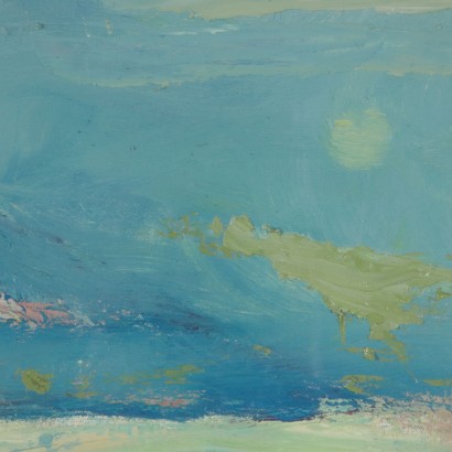 Paysage de Gino Moro Huile sur Toile 1968