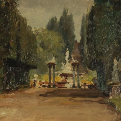 Boboli Garten in Florenz Gemälde von Giannino Grossi 1933