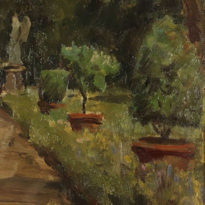 Boboli Garten in Florenz Gemälde von Giannino Grossi 1933