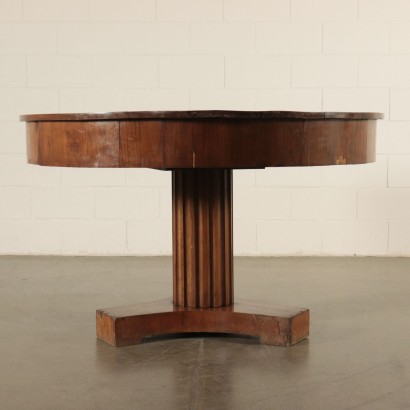 Empire Round Table Solid Walnut Italy 19th Century