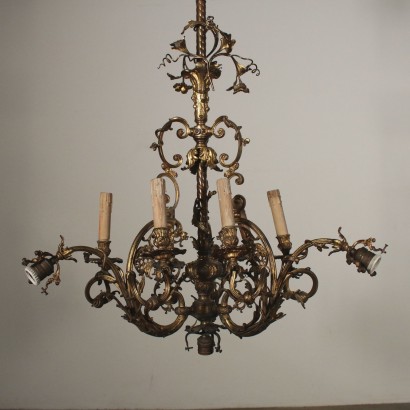 Bronze Chandelier Italy First Half of 1900s