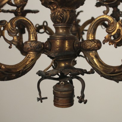 Bronze Chandelier Italy First Half of 1900s