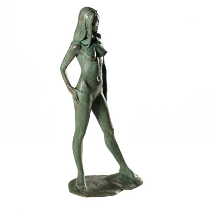 Bronzeskulptur Weiblicher Akt von Ettore Cedraschi 20. Jahrhundert