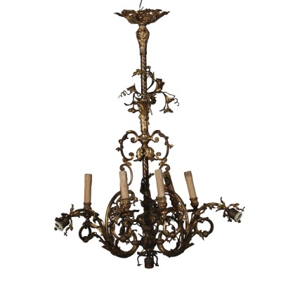 Bronze Chandelier Italy First Half of 1900s