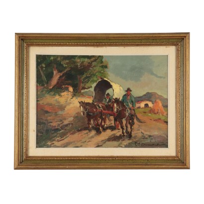 Landschaft mit Figuren Gemälde von Carlo Domenici Butteri Cowboys