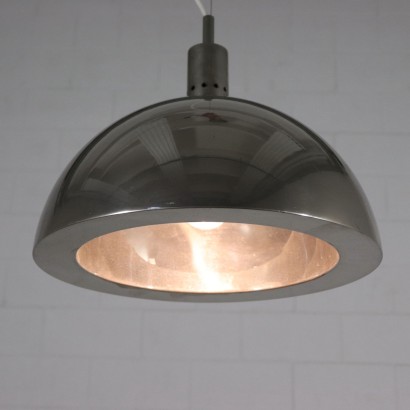 Ceiling Light Chromed Metal Vintage Italy 1970s