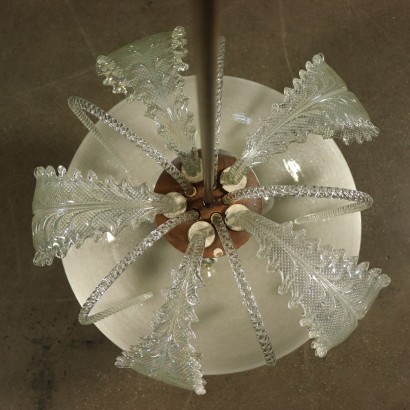 Ceiling Light Glass Crystal Vintage Italy 1940s-1950s