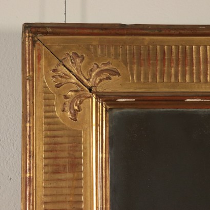 Gilded Mirror with Carved Frame Italy Late 1800s