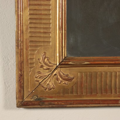 Gilded Mirror with Carved Frame Italy Late 1800s