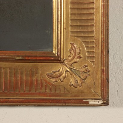 Gilded Mirror with Carved Frame Italy Late 1800s