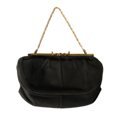 Pochette en Faux Daim Noire Années 40-50