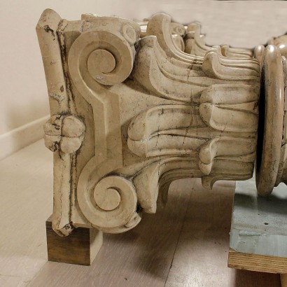 Couple of Spiral Marble Columns Italy 17th Century