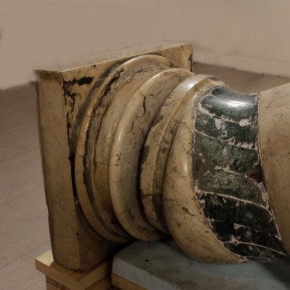 Couple of Spiral Marble Columns Italy 17th Century