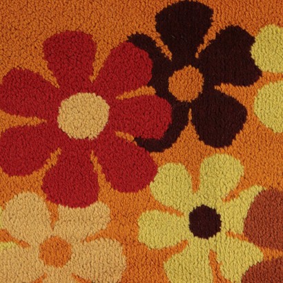 Vintage Rug with Flowers 1970s-1980s