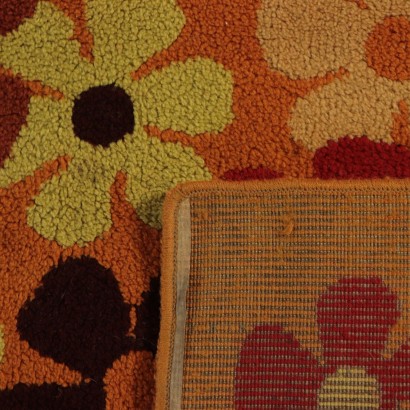 Vintage Rug with Flowers 1970s-1980s