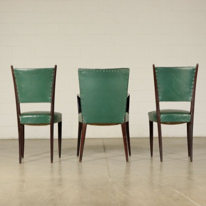 Set of Chairs Leatherette Vintage Italy 1950s