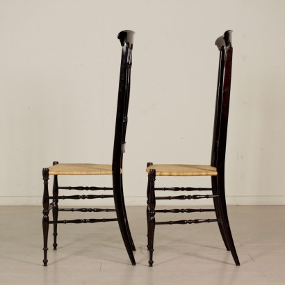 Pair of Chairs Lacquered Wood Vintage Italy 1960s