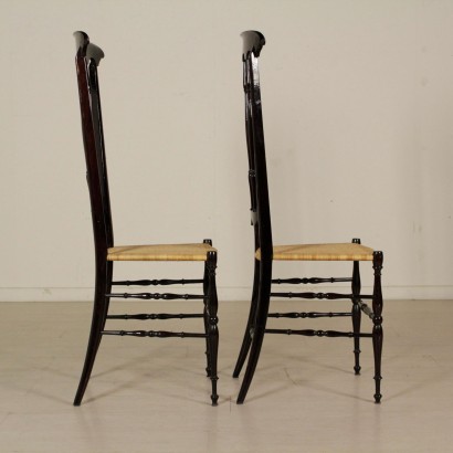 Pair of Chairs Lacquered Wood Vintage Italy 1960s