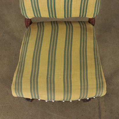 Six Chaises Noyer Tissu Italie '700