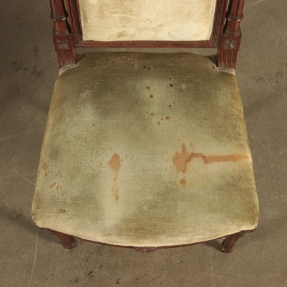 Suite de six Chaises et un Fauteuil Noyer Italie Première moitié '900