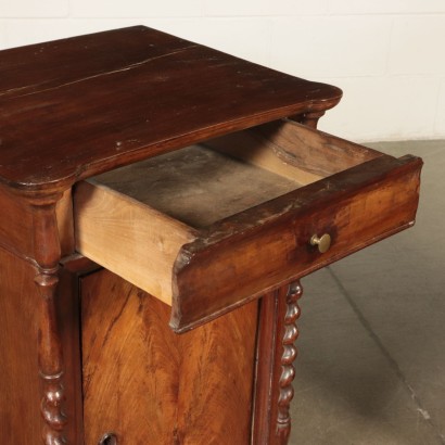 Pair of Walnut Nightstands Italy Mid 19th Century