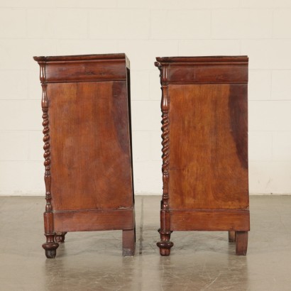 Pair of Walnut Nightstands Italy Mid 19th Century