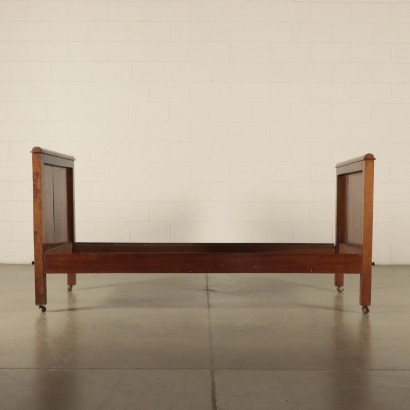 Single Bed on Castors Walnut Italy Mid 19th Century