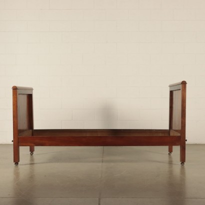 Single Bed on Castors Walnut Italy Mid 19th Century